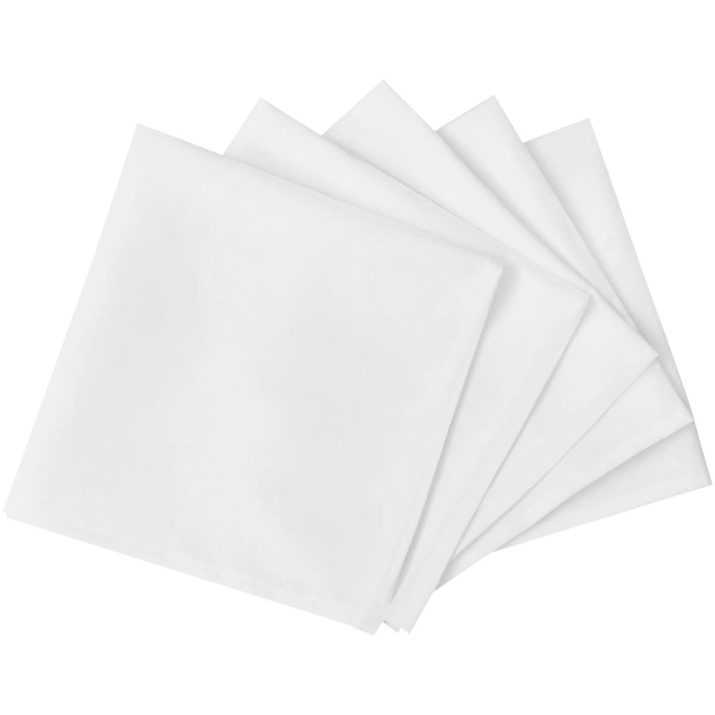 10 Dinner Napkins White 50 x 50 cm
